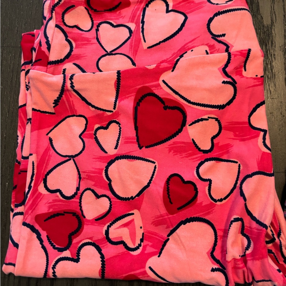 LulaRoe Pink Heart Patterned Fabric
